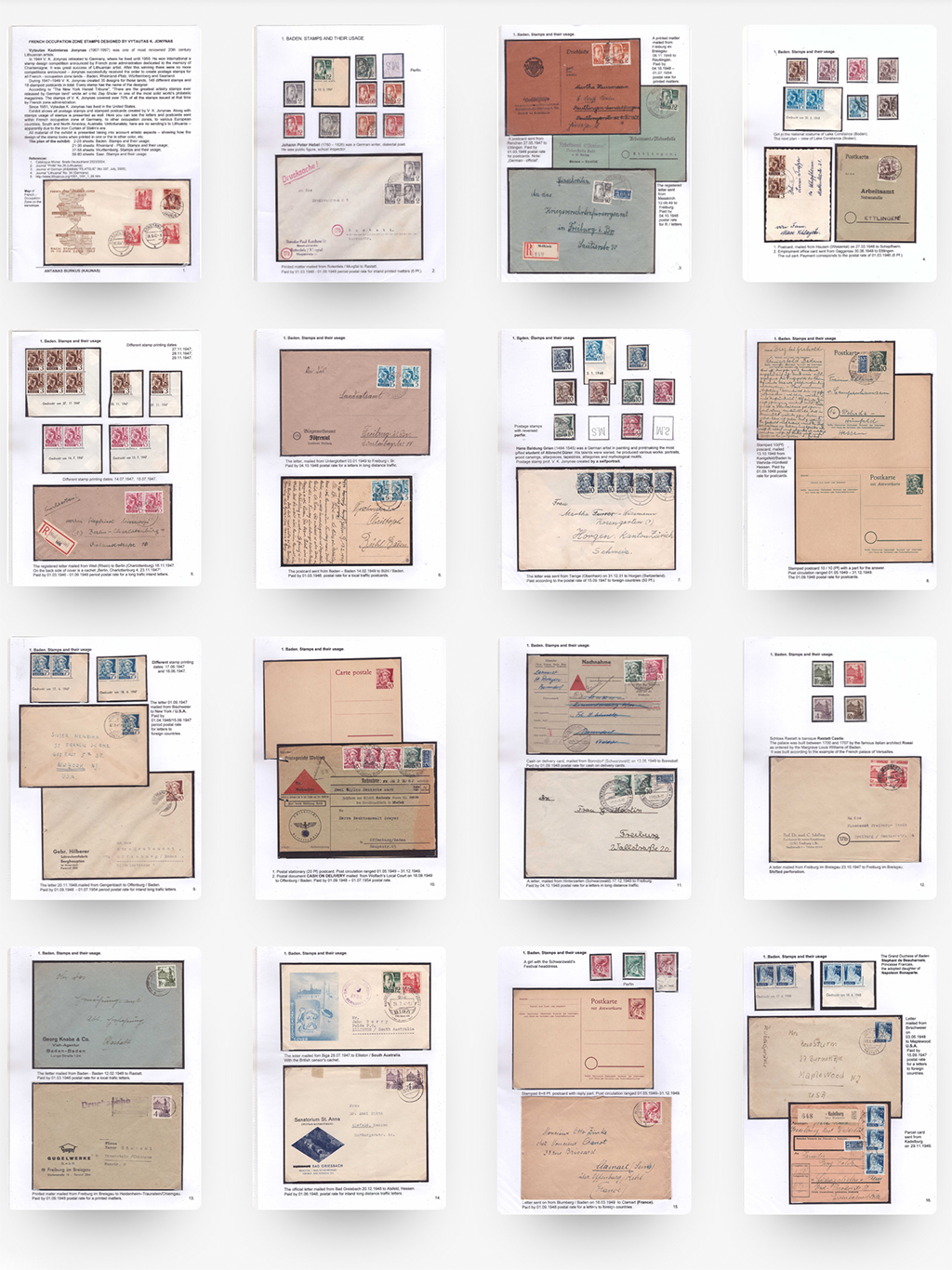 ANTANAS BURKUS [LT] Thematic Philately, French Occupation Zone Stamps Designed by V.K. Jonynas [87 points]